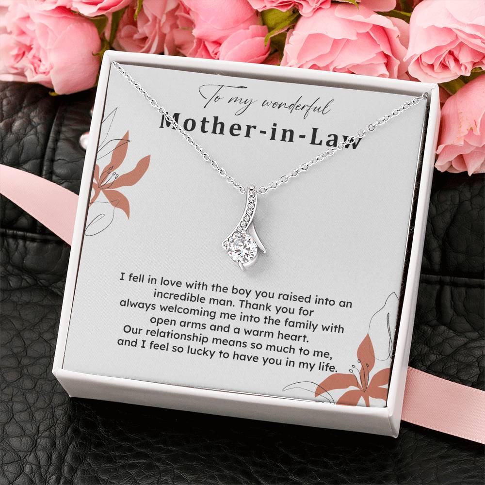 To My Wonderful Mother-in-law Necklace Mother-in-law Necklace Gift Thank You Gift For Mother-in-law Sentimental Mother-in-law Jewelry Jewelry For Mother-in-law Emotional Gift For Mother-in-law Meaningful Gift For Mother-in-law Mother Sentimental Jewelry