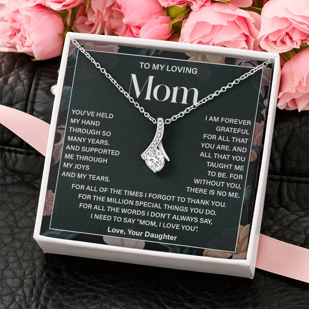 Daughter to Mom Necklace Gift with Message Card