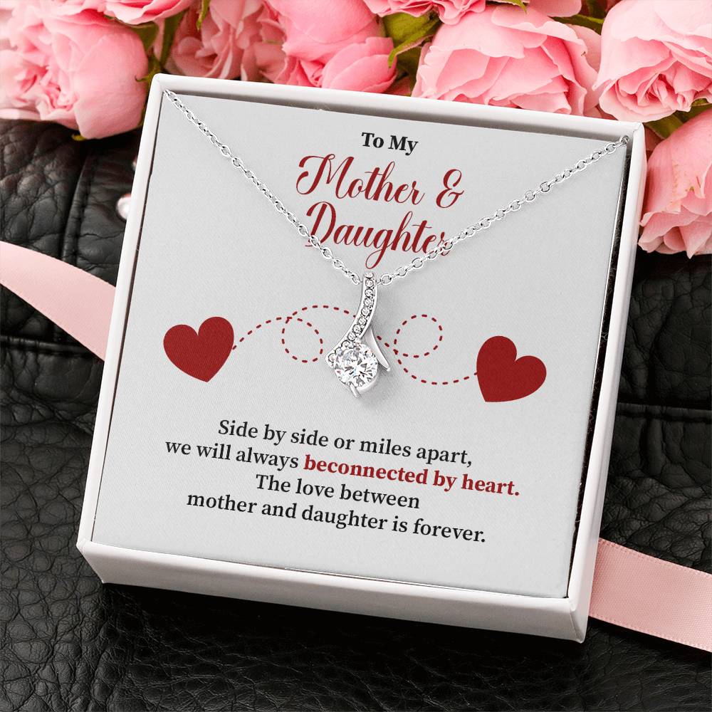 Mother and Daughter Necklace Gift with Message Card