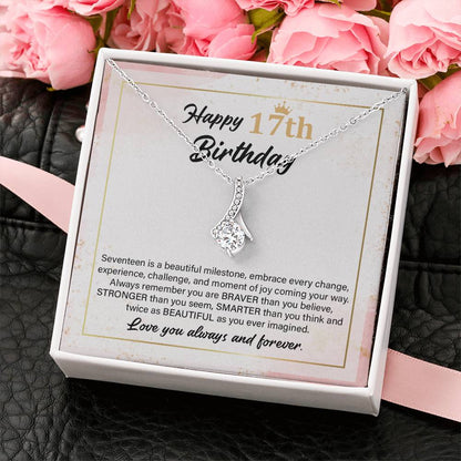 17th Birthday Necklace Gift with Loving Message Card