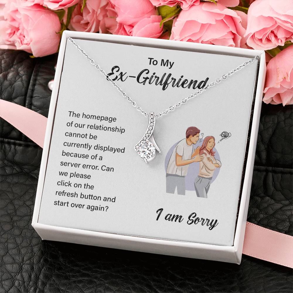 Funny Ex-Girlfriend Apology Necklace with Gift Card