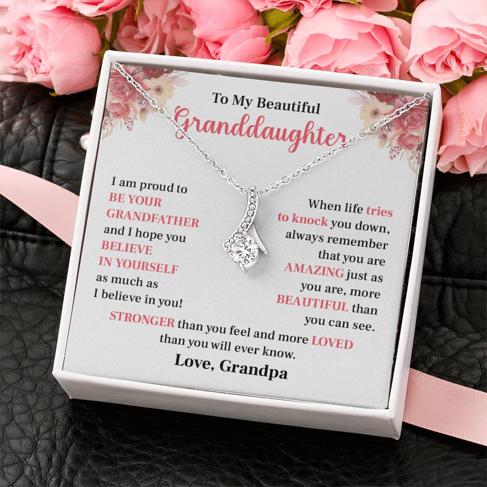Grandpa to Granddaughter Necklace – You Are Loved & Strong