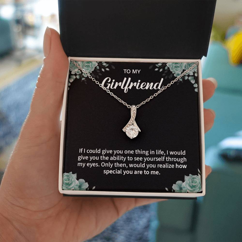 To My Girlfriend Necklace – Jewelry Gift with Message Card