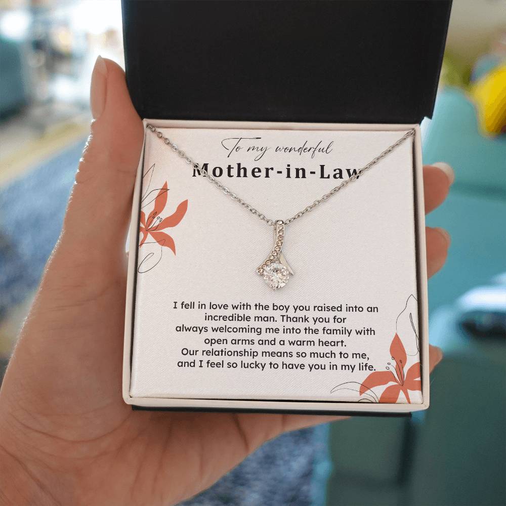 To My Wonderful Mother-in-law Necklace Mother-in-law Necklace Gift Thank You Gift For Mother-in-law Sentimental Mother-in-law Jewelry Jewelry For Mother-in-law Emotional Gift For Mother-in-law Meaningful Gift For Mother-in-law Mother Sentimental Jewelry