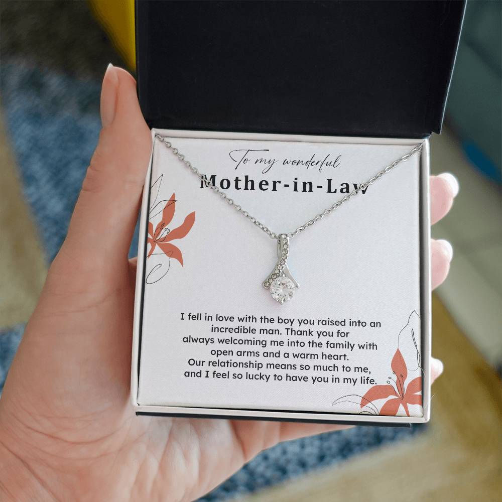 To My Wonderful Mother-in-law Necklace Mother-in-law Necklace Gift Thank You Gift For Mother-in-law Sentimental Mother-in-law Jewelry Jewelry For Mother-in-law Emotional Gift For Mother-in-law Meaningful Gift For Mother-in-law Mother Sentimental Jewelry