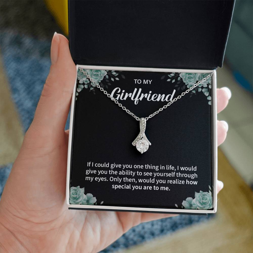 To My Girlfriend Necklace – Jewelry Gift with Message Card