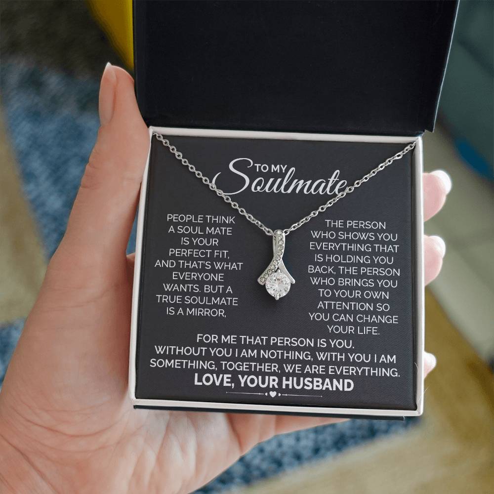 Soulmate Necklace from Husband with Meaningful Note