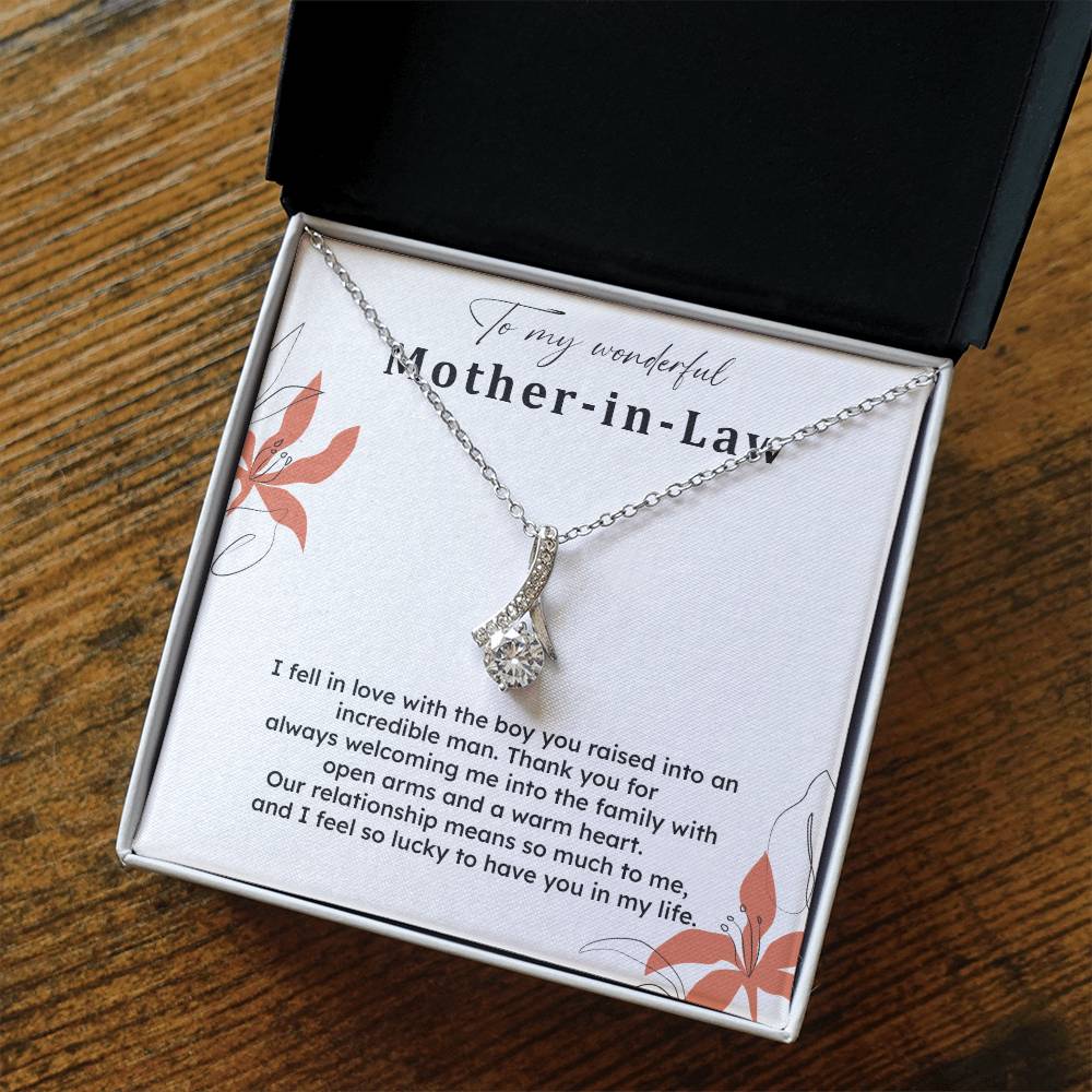 To My Wonderful Mother-in-law Necklace Mother-in-law Necklace Gift Thank You Gift For Mother-in-law Sentimental Mother-in-law Jewelry Jewelry For Mother-in-law Emotional Gift For Mother-in-law Meaningful Gift For Mother-in-law Mother Sentimental Jewelry