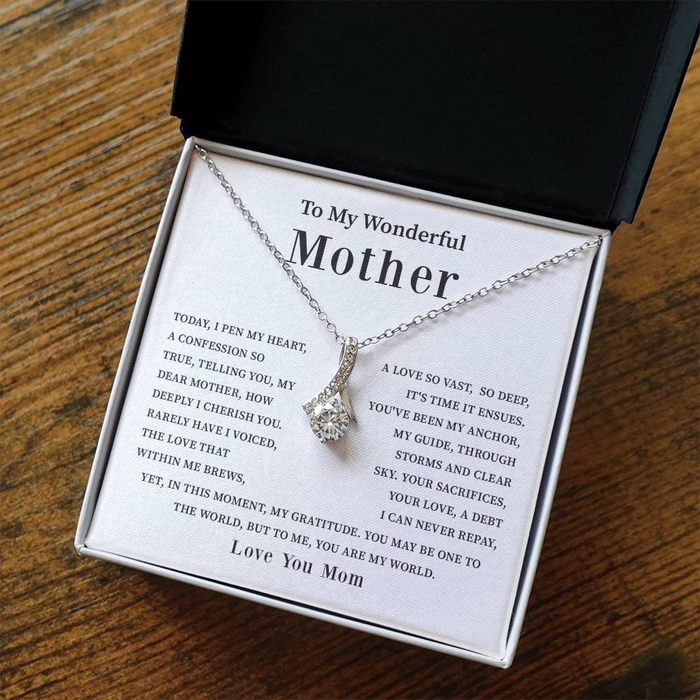 To My Wonderful Mother Love You Forever Mom Necklace Wonderful Mother Necklace Gift Unique Gift For Mother-child Bond Meaningful Gift For Mom Special Occasion Gift For Mom Unique Family Bond Necklace Spiritual Bond With Mom Necklace