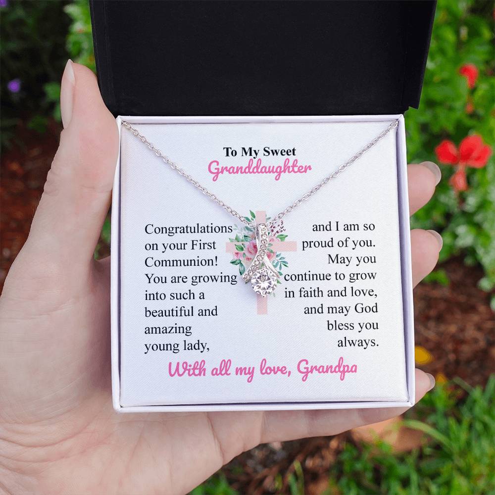 Granddaughter First Communion Gift from Grandpa – Cross Card