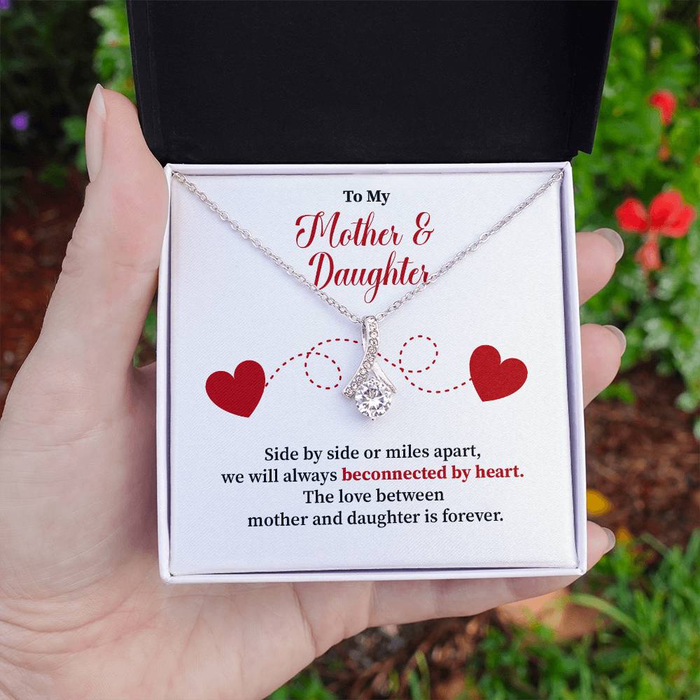 Mother and Daughter Necklace Gift with Message Card