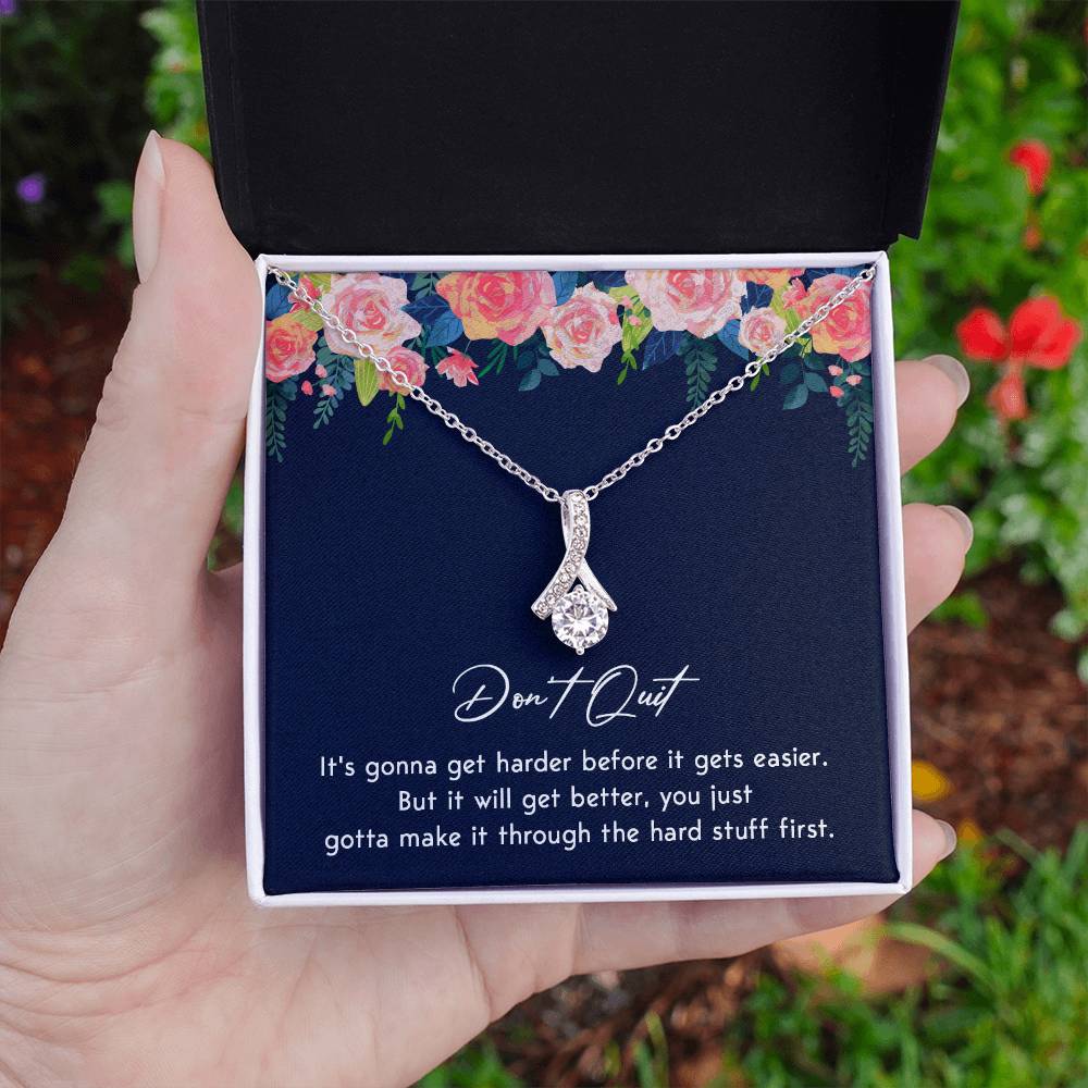 Don't Quit Meaningful Gift Don't Quit Necklace Supportive Gift You Are Strong Necklace Cancer Survivor Jewelry Stronger Necklace Braver Necklace Breast Cancer Necklace For Soulmate Motivational Jewelry Emotional Connection Necklace Never Give Up Necklace