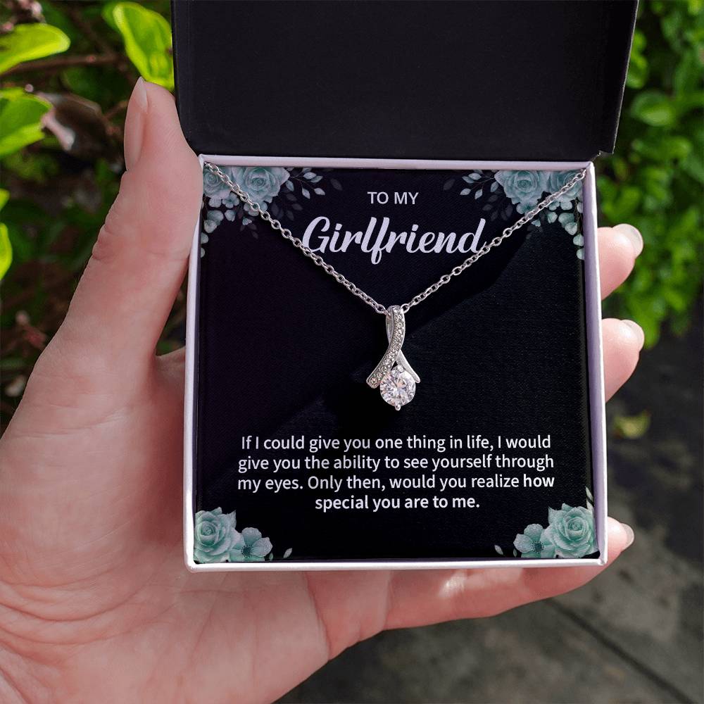 To My Girlfriend Necklace – Jewelry Gift with Message Card