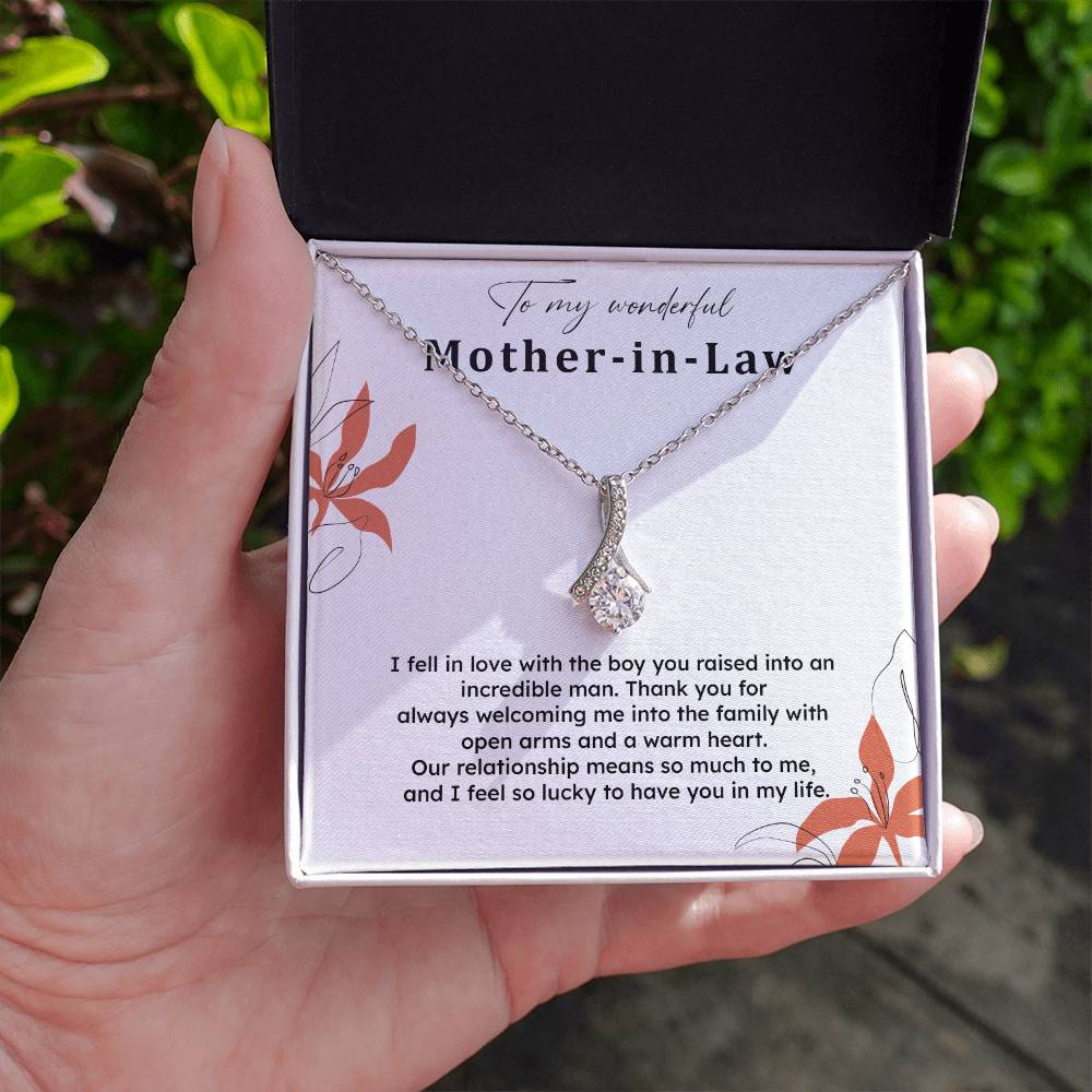 To My Wonderful Mother-in-law Necklace Mother-in-law Necklace Gift Thank You Gift For Mother-in-law Sentimental Mother-in-law Jewelry Jewelry For Mother-in-law Emotional Gift For Mother-in-law Meaningful Gift For Mother-in-law Mother Sentimental Jewelry