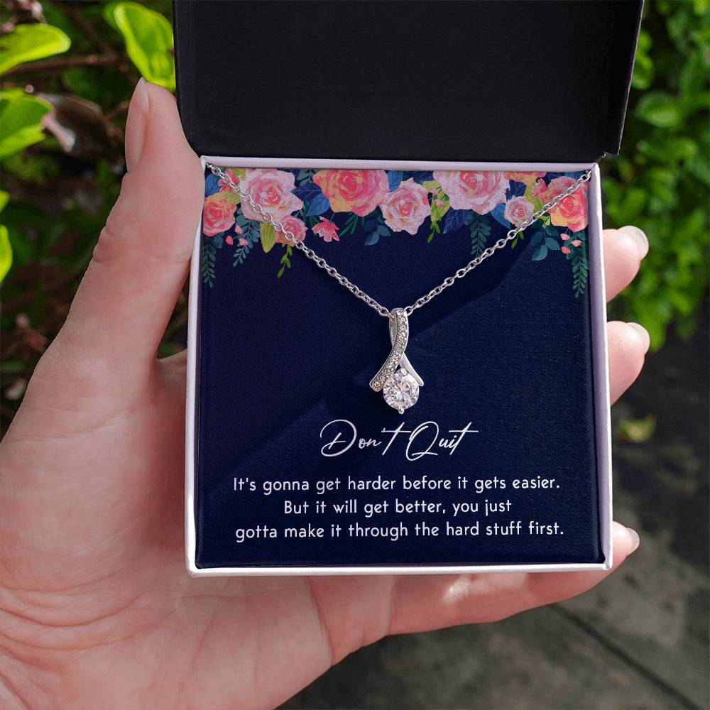 Don't Quit Meaningful Gift Don't Quit Necklace Supportive Gift You Are Strong Necklace Cancer Survivor Jewelry Stronger Necklace Braver Necklace Breast Cancer Necklace For Soulmate Motivational Jewelry Emotional Connection Necklace Never Give Up Necklace