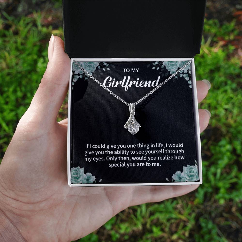 To My Girlfriend Necklace – Jewelry Gift with Message Card