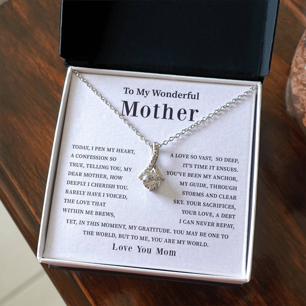 To My Wonderful Mother Love You Forever Mom Necklace Wonderful Mother Necklace Gift Unique Gift For Mother-child Bond Meaningful Gift For Mom Special Occasion Gift For Mom Unique Family Bond Necklace Spiritual Bond With Mom Necklace