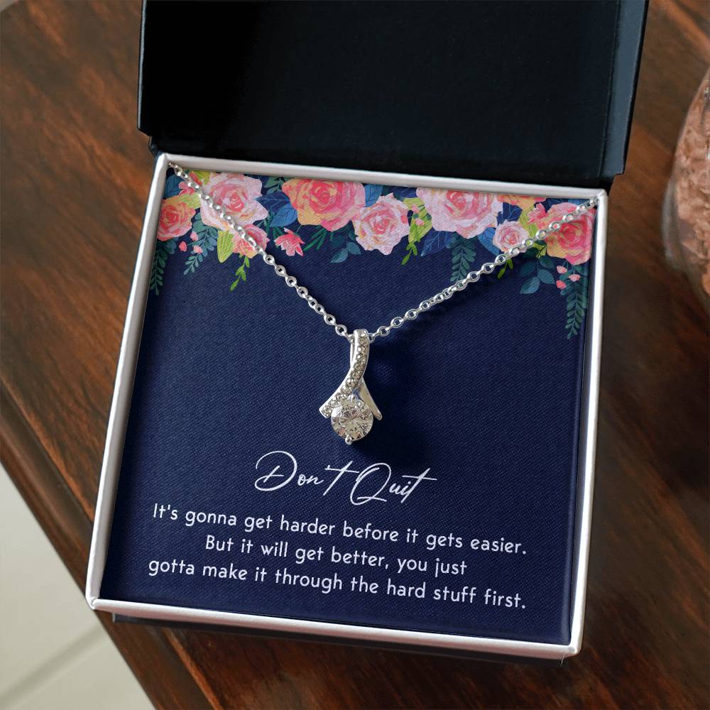 Don't Quit Meaningful Gift Don't Quit Necklace Supportive Gift You Are Strong Necklace Cancer Survivor Jewelry Stronger Necklace Braver Necklace Breast Cancer Necklace For Soulmate Motivational Jewelry Emotional Connection Necklace Never Give Up Necklace