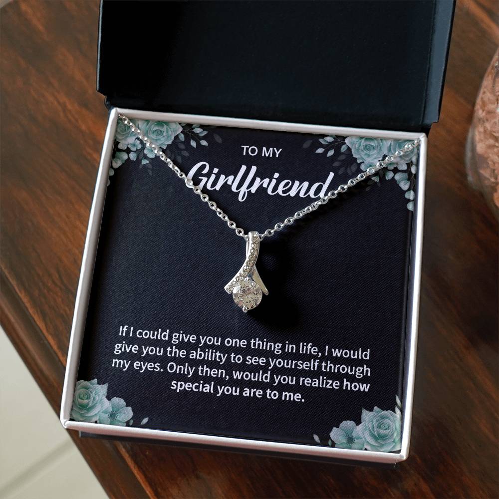 To My Girlfriend Necklace – Jewelry Gift with Message Card