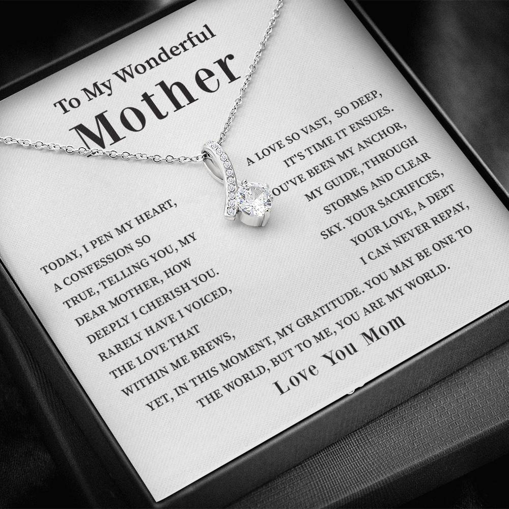 To My Wonderful Mother Love You Forever Mom Necklace Wonderful Mother Necklace Gift Unique Gift For Mother-child Bond Meaningful Gift For Mom Special Occasion Gift For Mom Unique Family Bond Necklace Spiritual Bond With Mom Necklace