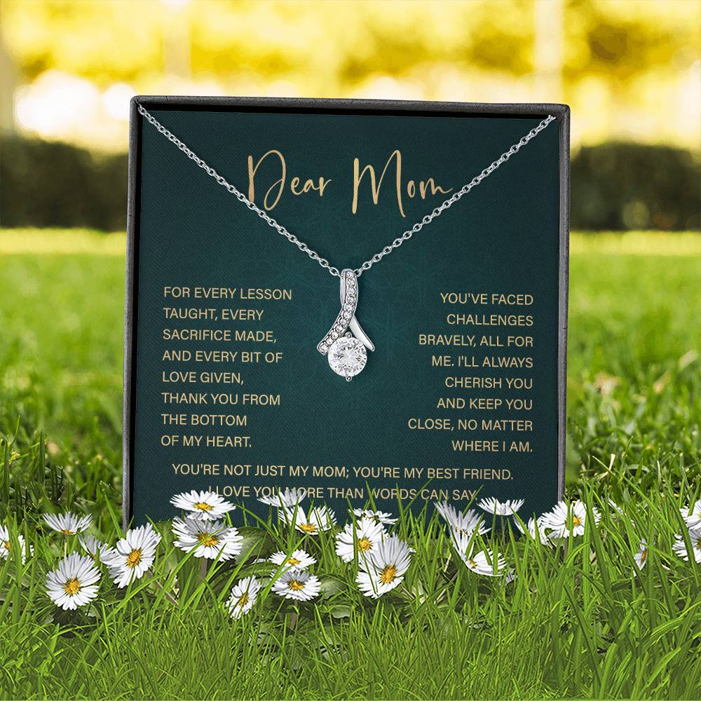 Dear Mom Mother’s Day Necklace From Daughter/son Special Birthday Jewelry For Mother Best Anniversary Necklace Gift Thoughtful Christmas Gift Just Because Necklace Gift Heart-shaped Jewelry Sentimental Necklace With Message Card