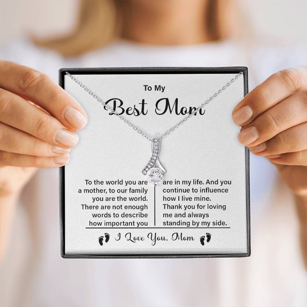 Best Mom Necklace Gift with Heartfelt Message Card