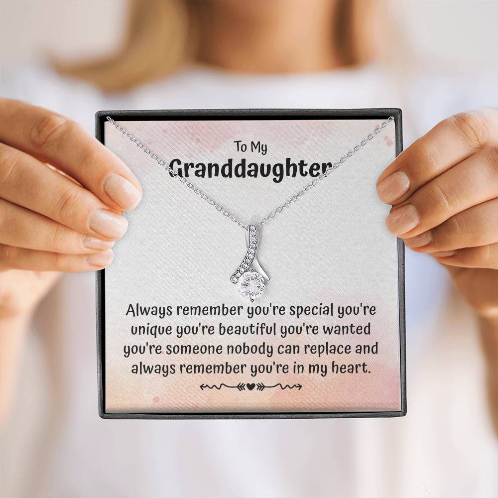 To My Granddaughter Necklace Gift From Grandparents With Message Card