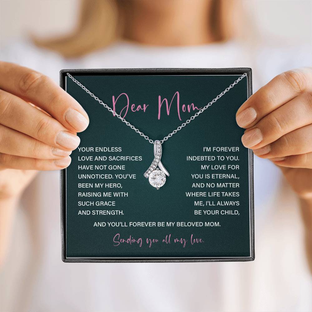 Dear Mom Mother’s Day Necklace For Mom Sentimental Birthday Gift Sentimental Anniversary Gift Christmas Jewelry Gift Best Thank You Gift  Special Necklace Jewelry Gift With Message Card