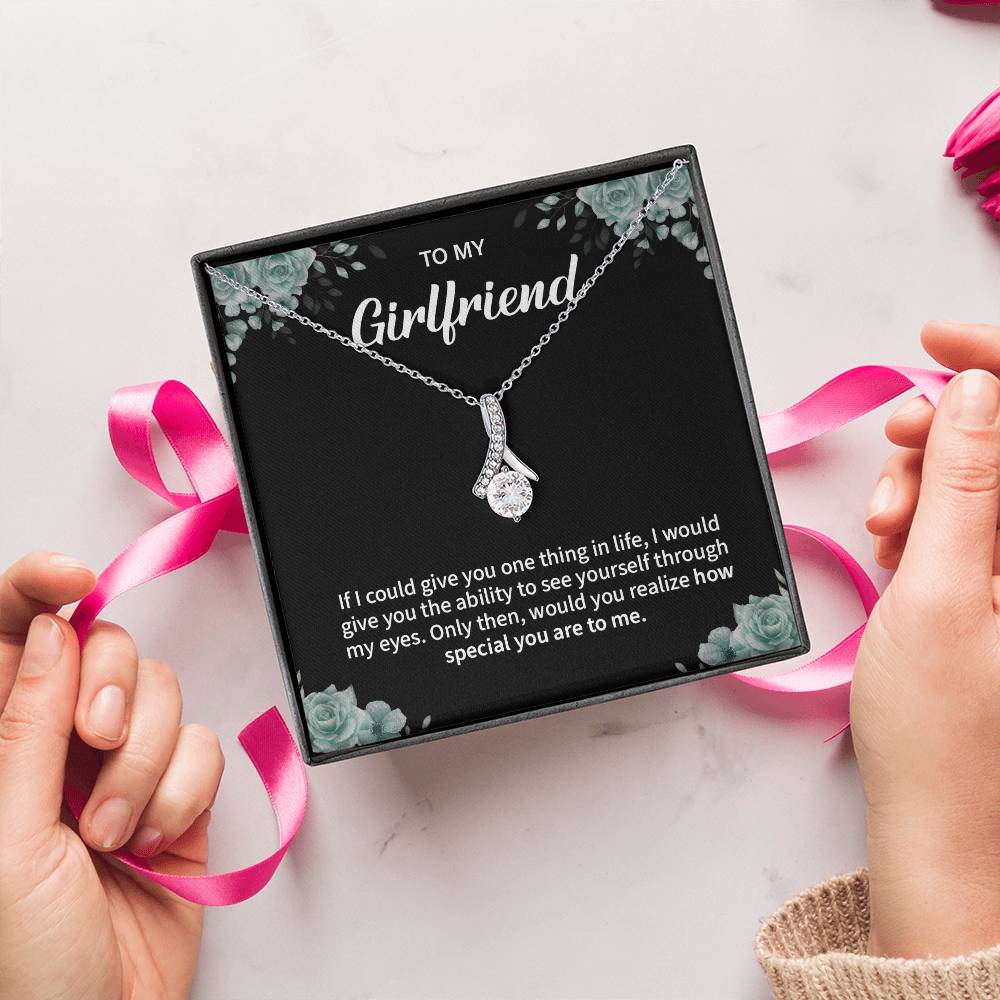 To My Girlfriend Necklace – Jewelry Gift with Message Card