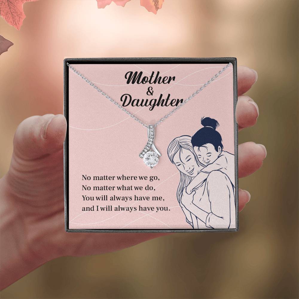 Mother Daughter Necklace Gift with Love Message