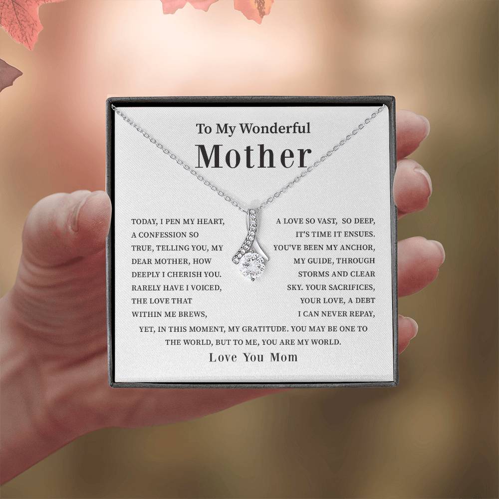 To My Wonderful Mother Love You Forever Mom Necklace Wonderful Mother Necklace Gift Unique Gift For Mother-child Bond Meaningful Gift For Mom Special Occasion Gift For Mom Unique Family Bond Necklace Spiritual Bond With Mom Necklace