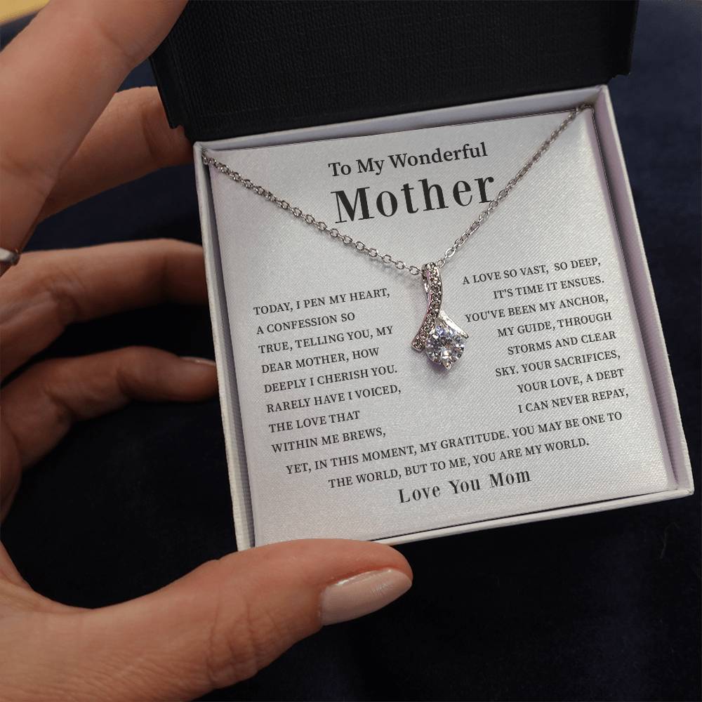 To My Wonderful Mother Love You Forever Mom Necklace Wonderful Mother Necklace Gift Unique Gift For Mother-child Bond Meaningful Gift For Mom Special Occasion Gift For Mom Unique Family Bond Necklace Spiritual Bond With Mom Necklace