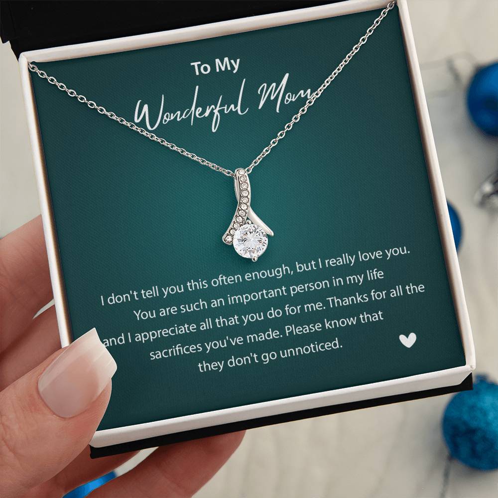 To My Wonderful Mom Wonderful Mom Necklace Gift Unique Gift For Mother-child Bond Unique Gift For Mother-child Bond Necklace For Family Bond Thoughtful Gift For Mother-child Bond Spiritual Bond With Mom Necklace Spiritual Bond With Mom Necklace