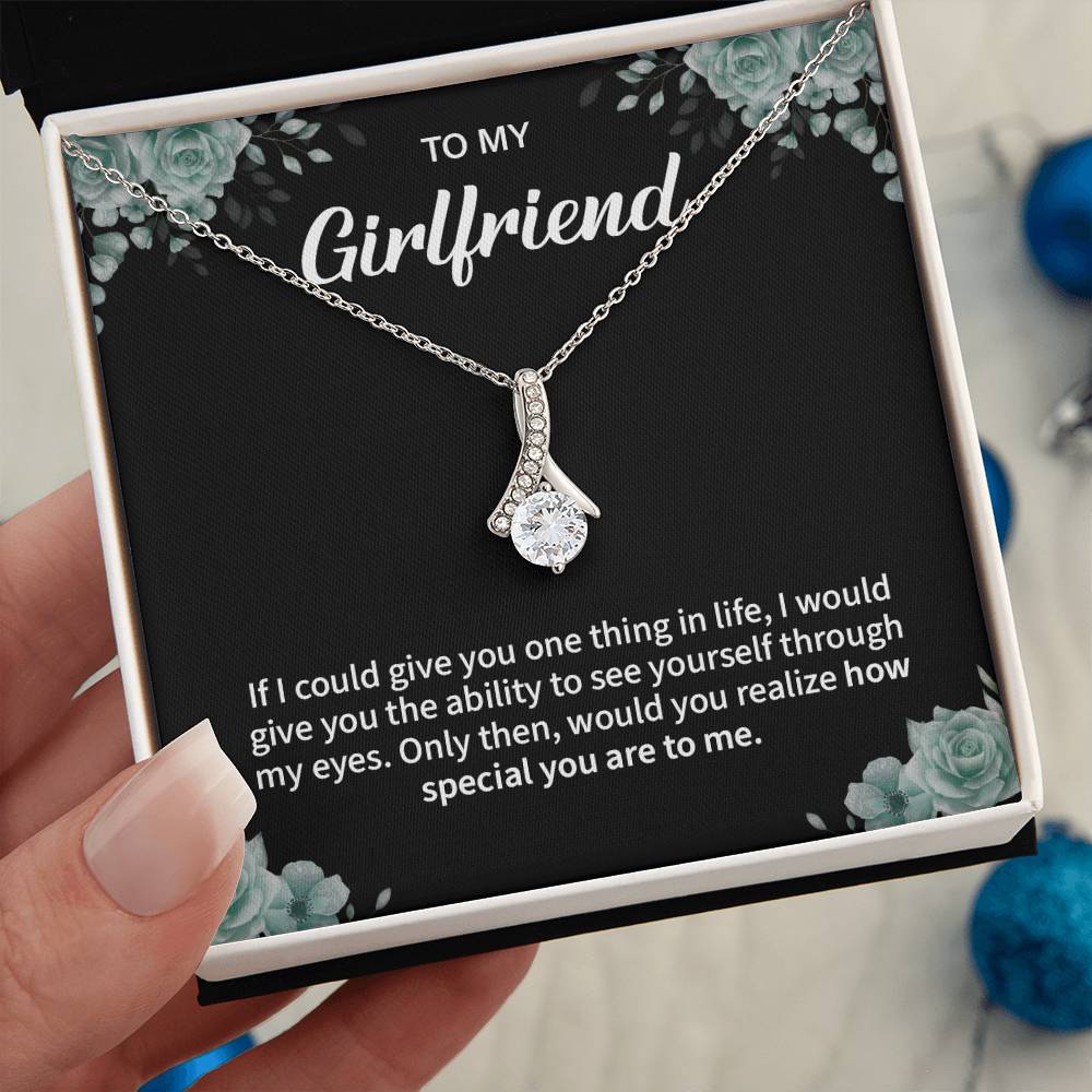 To My Girlfriend Necklace – Jewelry Gift with Message Card