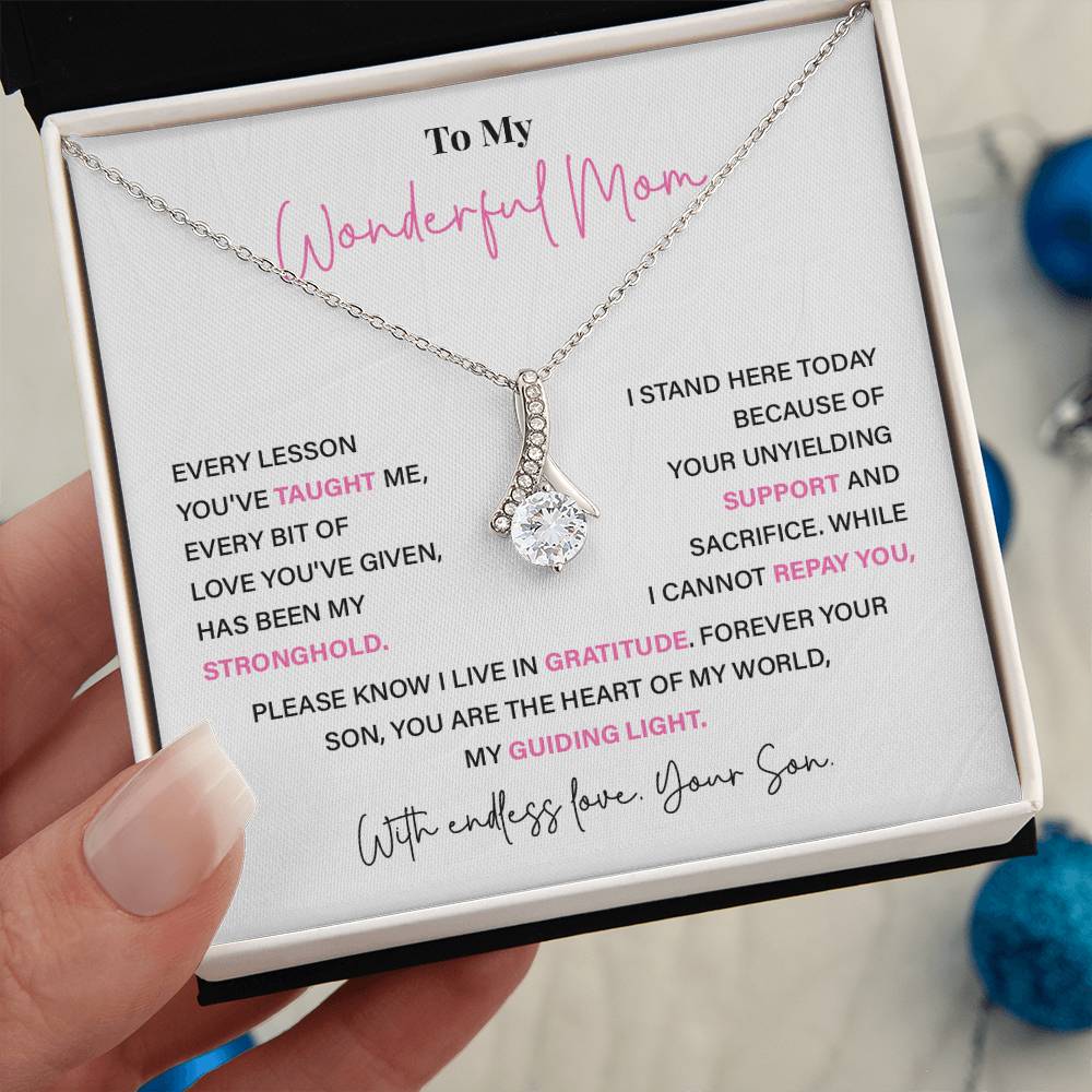 To My Wonderful Mom Thoughtful Birthday Necklace For Mom Best Mother’s Day Gift Christmas Necklace Heartfelt Anniversary Necklace Heartfelt Anniversary Necklace