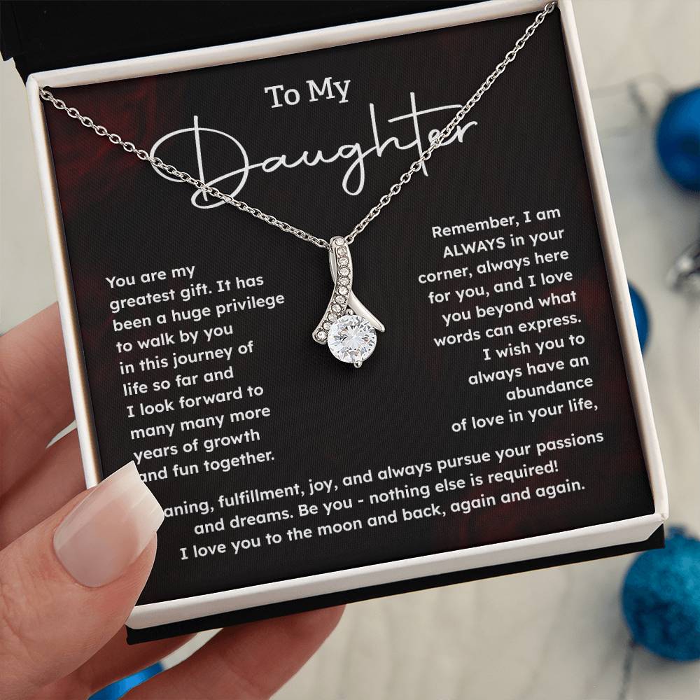 To My Daughter Necklace Gift – Love You Always Message
