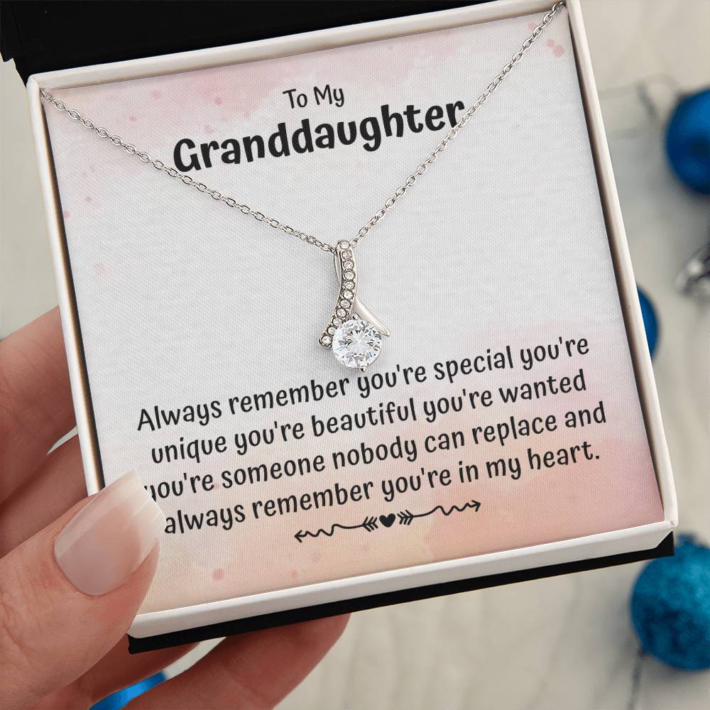 To My Granddaughter Necklace Gift From Grandparents With Message Card