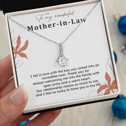 To My Wonderful Mother-in-law Necklace Mother-in-law Necklace Gift Thank You Gift For Mother-in-law Sentimental Mother-in-law Jewelry Jewelry For Mother-in-law Emotional Gift For Mother-in-law Meaningful Gift For Mother-in-law Mother Sentimental Jewelry