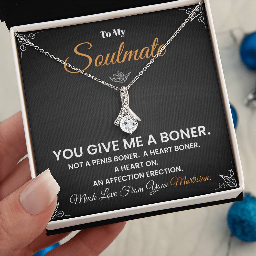 Soulmate Necklace Gift from Mortician – Funny Card