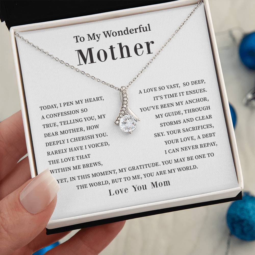 To My Wonderful Mother Love You Forever Mom Necklace Wonderful Mother Necklace Gift Unique Gift For Mother-child Bond Meaningful Gift For Mom Special Occasion Gift For Mom Unique Family Bond Necklace Spiritual Bond With Mom Necklace