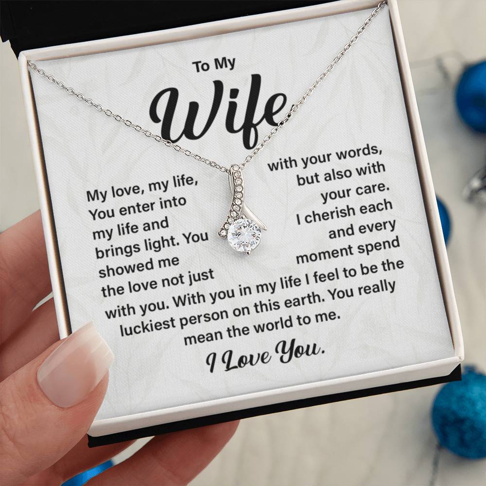 Wife Necklace Gift with Love Message Card