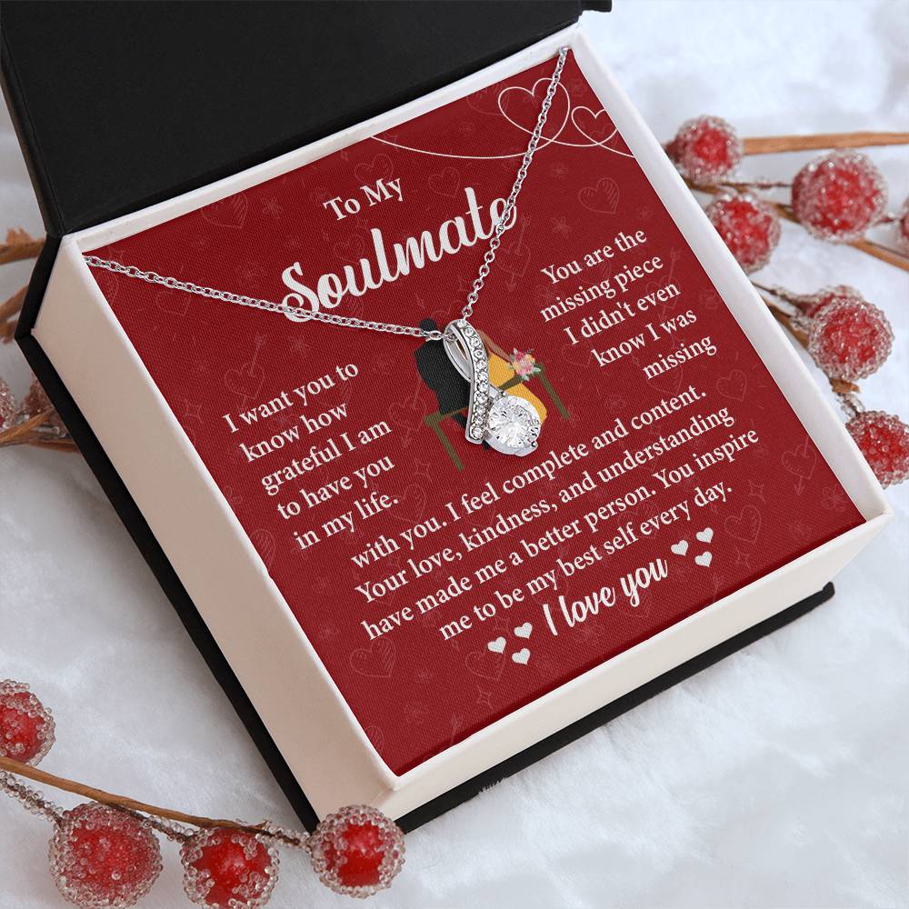 Soulmate Necklace Gift for Her – Message Card Box