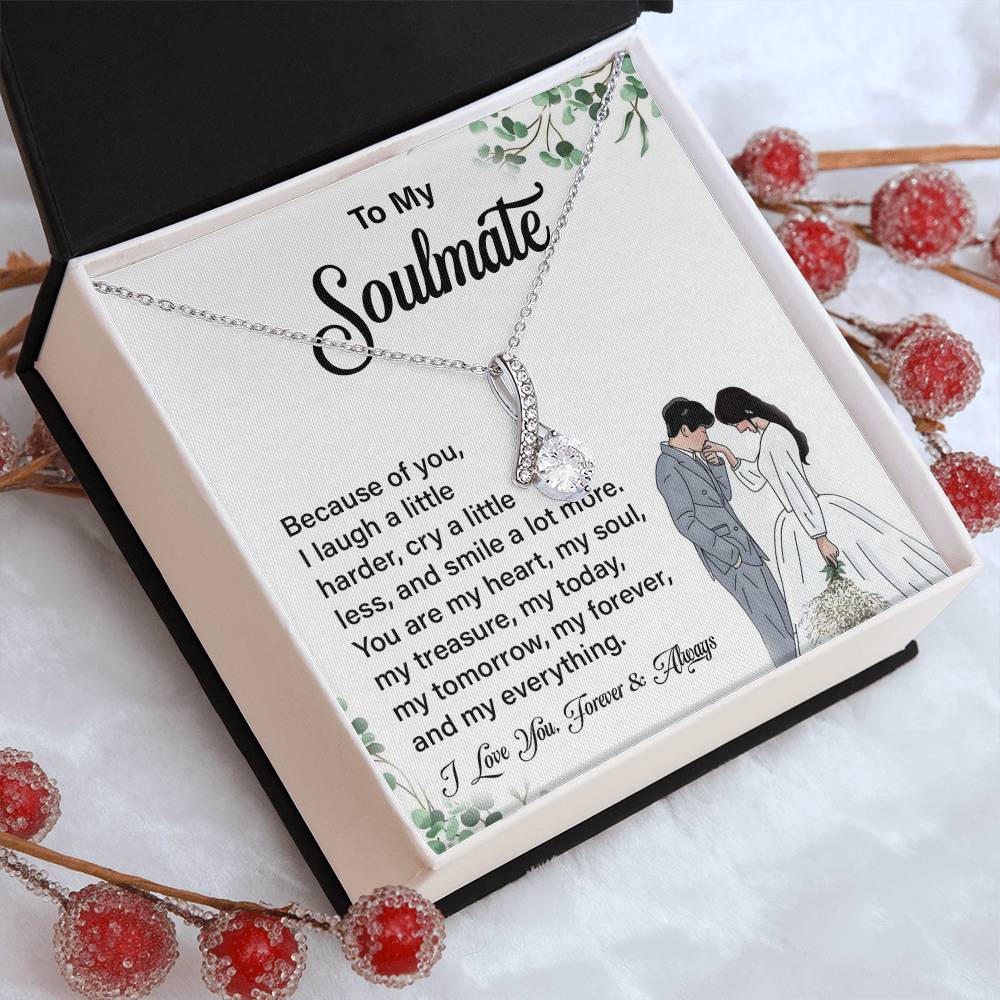 Soulmate Pendant Necklace Gift with Message Card