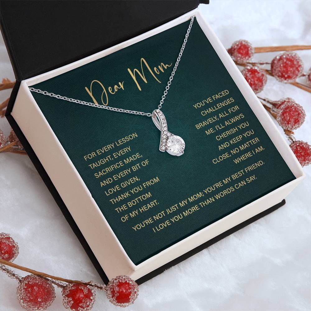 Dear Mom Mother’s Day Necklace From Daughter/son Special Birthday Jewelry For Mother Best Anniversary Necklace Gift Thoughtful Christmas Gift Just Because Necklace Gift Heart-shaped Jewelry Sentimental Necklace With Message Card