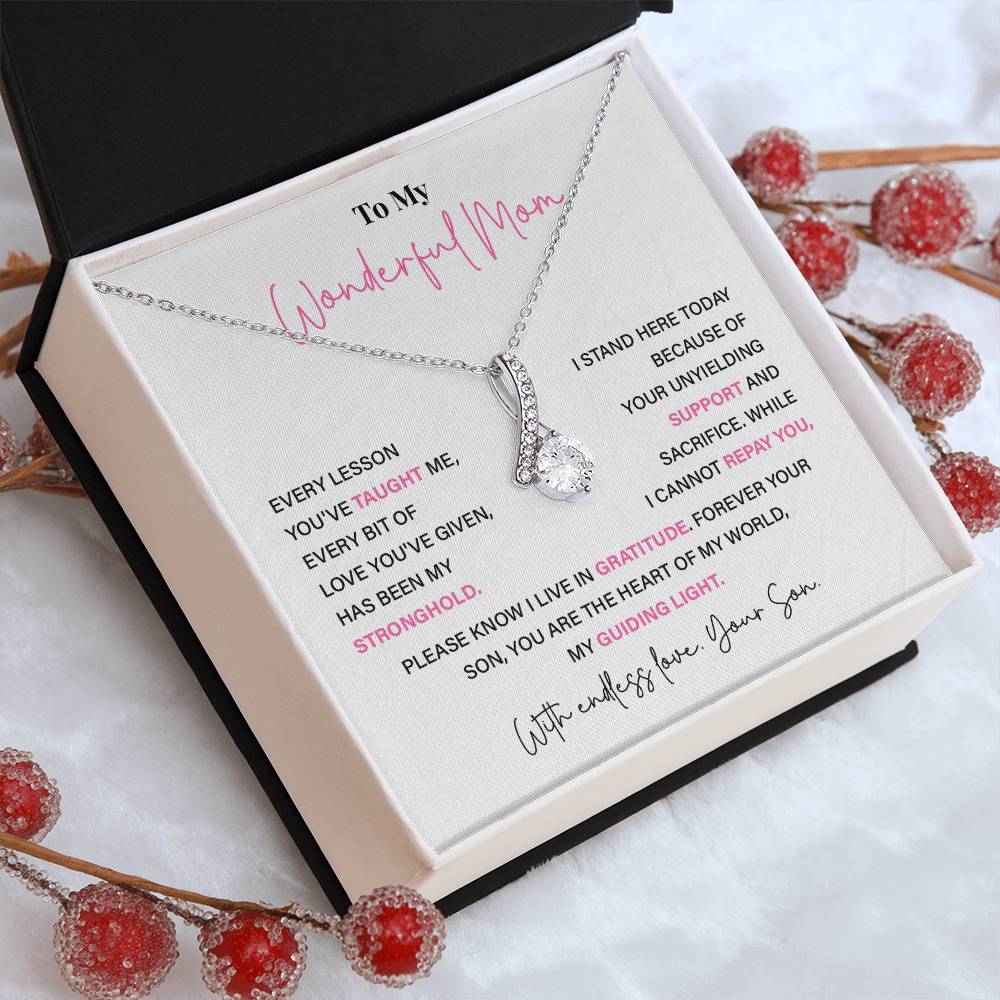 To My Wonderful Mom Thoughtful Birthday Necklace For Mom Best Mother’s Day Gift Christmas Necklace Heartfelt Anniversary Necklace Heartfelt Anniversary Necklace