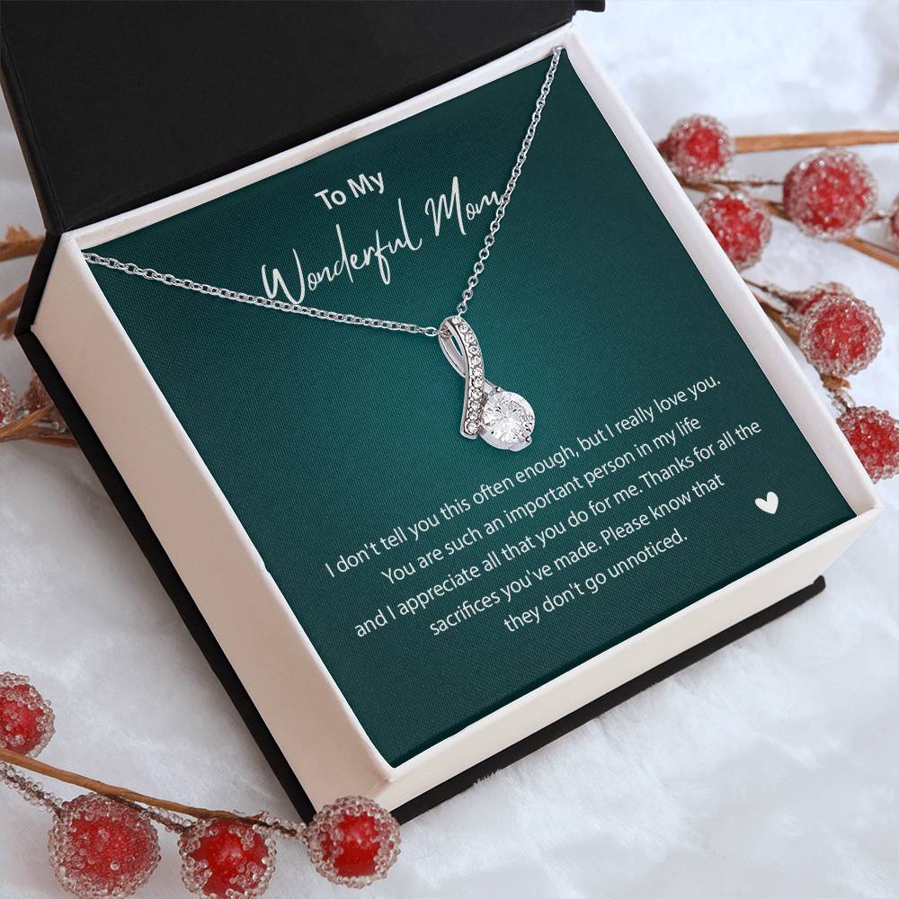 To My Wonderful Mom Wonderful Mom Necklace Gift Unique Gift For Mother-child Bond Unique Gift For Mother-child Bond Necklace For Family Bond Thoughtful Gift For Mother-child Bond Spiritual Bond With Mom Necklace Spiritual Bond With Mom Necklace