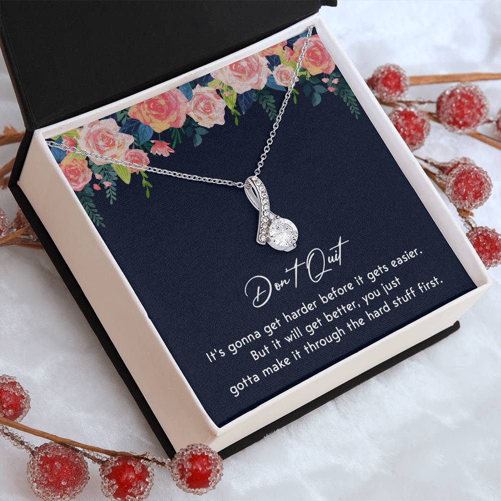 Don't Quit Meaningful Gift Don't Quit Necklace Supportive Gift You Are Strong Necklace Cancer Survivor Jewelry Stronger Necklace Braver Necklace Breast Cancer Necklace For Soulmate Motivational Jewelry Emotional Connection Necklace Never Give Up Necklace