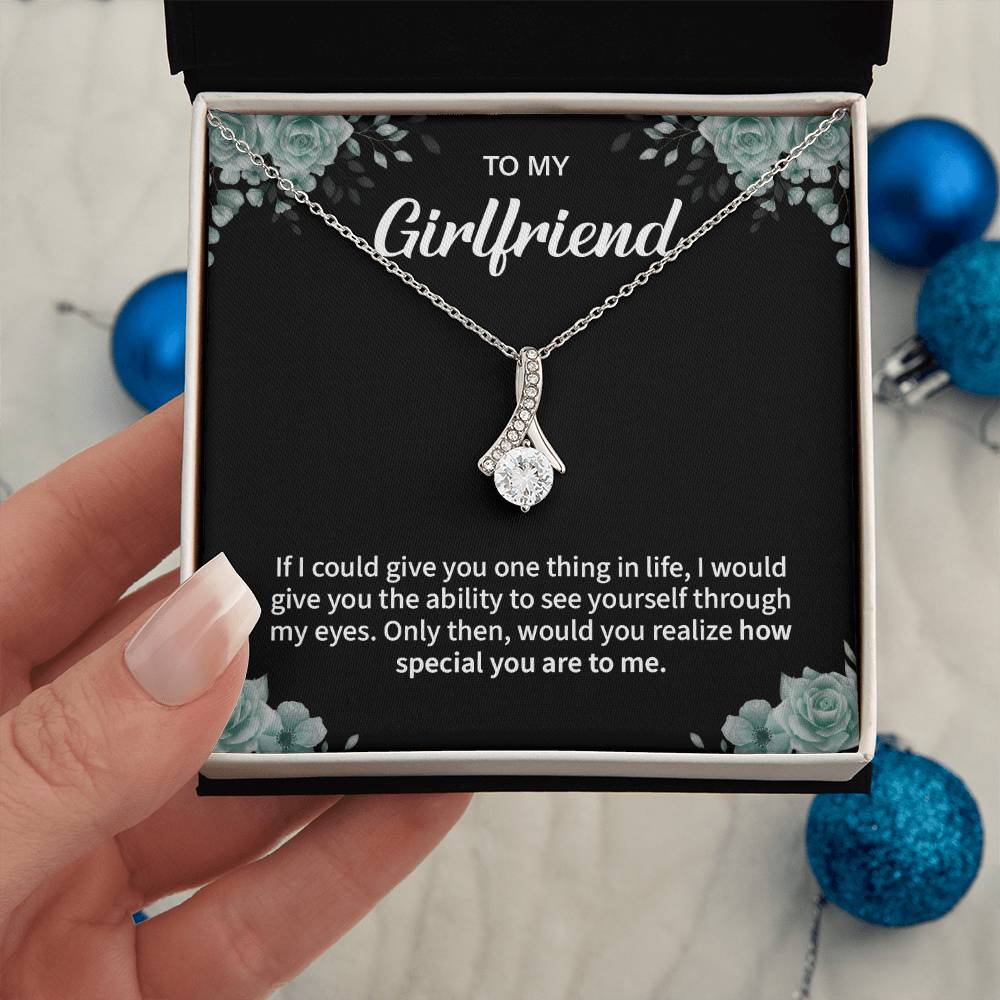 To My Girlfriend Necklace – Jewelry Gift with Message Card