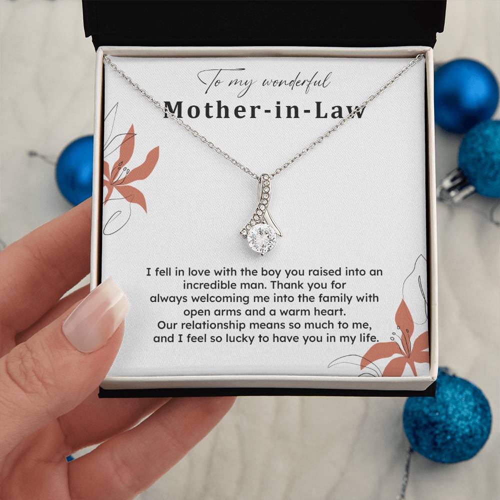 To My Wonderful Mother-in-law Necklace Mother-in-law Necklace Gift Thank You Gift For Mother-in-law Sentimental Mother-in-law Jewelry Jewelry For Mother-in-law Emotional Gift For Mother-in-law Meaningful Gift For Mother-in-law Mother Sentimental Jewelry