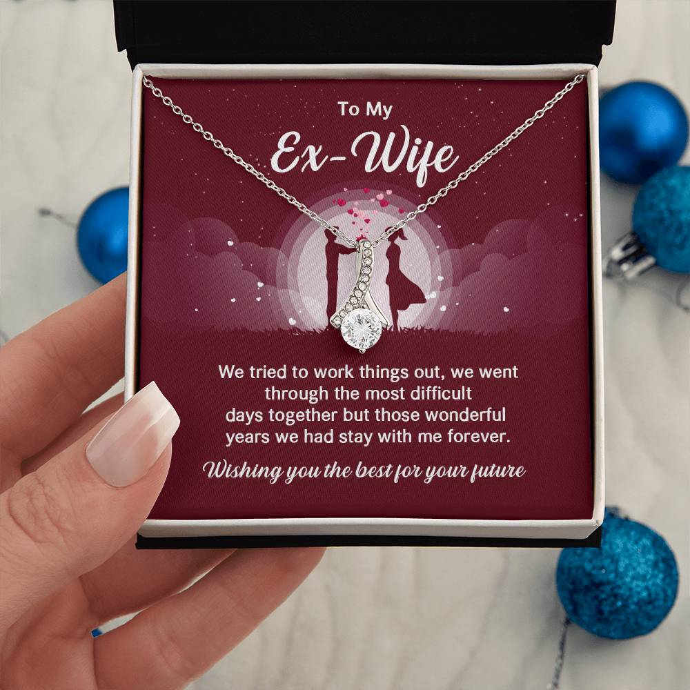 Ex-Wife Necklace Gift – Elegant Jewelry with Message Card